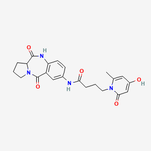 molecular formula C22H24N4O5 B10987925 N-(5,11-dioxo-2,3,5,10,11,11a-hexahydro-1H-pyrrolo[2,1-c][1,4]benzodiazepin-7-yl)-4-(4-hydroxy-6-methyl-2-oxopyridin-1(2H)-yl)butanamide 