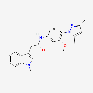 N-[4-(3,5-dimethyl-1H-pyrazol-1-yl)-3-methoxyphenyl]-2-(1-methyl-1H-indol-3-yl)acetamide