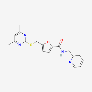 molecular formula C18H18N4O2S B10987938 5-{[(4,6-dimethylpyrimidin-2-yl)sulfanyl]methyl}-N-(pyridin-2-ylmethyl)furan-2-carboxamide 