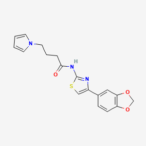 N-[4-(1,3-benzodioxol-5-yl)-1,3-thiazol-2-yl]-4-(1H-pyrrol-1-yl)butanamide