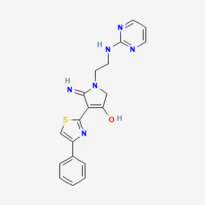 molecular formula C19H18N6OS B10987955 5-imino-4-(4-phenyl-1,3-thiazol-2-yl)-1-[2-(pyrimidin-2-ylamino)ethyl]-2,5-dihydro-1H-pyrrol-3-ol 