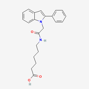 molecular formula C22H24N2O3 B10987957 6-{[(2-phenyl-1H-indol-1-yl)acetyl]amino}hexanoic acid 