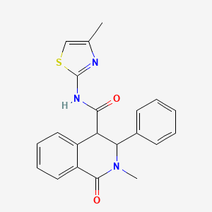 molecular formula C21H19N3O2S B10987976 2-methyl-N-[(2Z)-4-methyl-1,3-thiazol-2(3H)-ylidene]-1-oxo-3-phenyl-1,2,3,4-tetrahydroisoquinoline-4-carboxamide 