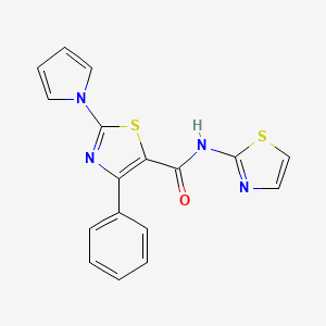 molecular formula C17H12N4OS2 B10987981 4-phenyl-2-(1H-pyrrol-1-yl)-N-(1,3-thiazol-2-yl)-1,3-thiazole-5-carboxamide 