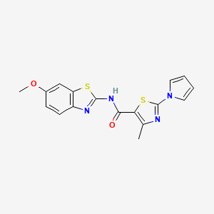 N-(6-methoxy-1,3-benzothiazol-2-yl)-4-methyl-2-(1H-pyrrol-1-yl)-1,3-thiazole-5-carboxamide