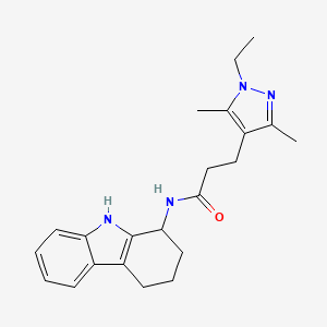 molecular formula C22H28N4O B10988025 3-(1-ethyl-3,5-dimethyl-1H-pyrazol-4-yl)-N-(2,3,4,9-tetrahydro-1H-carbazol-1-yl)propanamide 