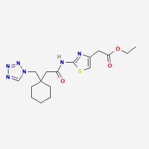 ethyl [2-({[1-(1H-tetrazol-1-ylmethyl)cyclohexyl]acetyl}amino)-1,3-thiazol-4-yl]acetate