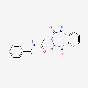 molecular formula C19H19N3O3 B10988038 2-(2,5-dioxo-2,3,4,5-tetrahydro-1H-1,4-benzodiazepin-3-yl)-N-(1-phenylethyl)acetamide 