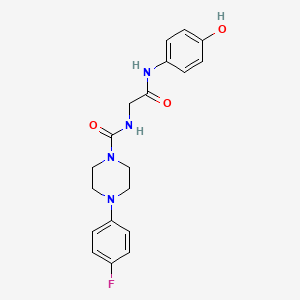 molecular formula C19H21FN4O3 B10988040 4-(4-fluorophenyl)-N-{2-[(4-hydroxyphenyl)amino]-2-oxoethyl}piperazine-1-carboxamide 