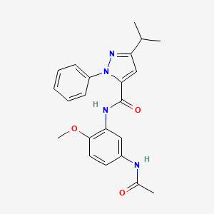 molecular formula C22H24N4O3 B10988066 N-[5-(acetylamino)-2-methoxyphenyl]-1-phenyl-3-(propan-2-yl)-1H-pyrazole-5-carboxamide 