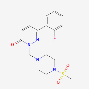 molecular formula C16H19FN4O3S B10988114 6-(2-fluorophenyl)-2-{[4-(methylsulfonyl)piperazin-1-yl]methyl}pyridazin-3(2H)-one 