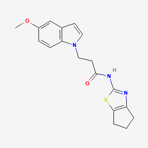 N-(5,6-dihydro-4H-cyclopenta[d][1,3]thiazol-2-yl)-3-(5-methoxy-1H-indol-1-yl)propanamide