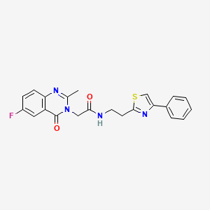 2-(6-fluoro-2-methyl-4-oxoquinazolin-3(4H)-yl)-N-[2-(4-phenyl-1,3-thiazol-2-yl)ethyl]acetamide