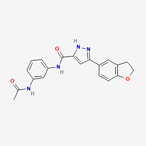 N-[3-(acetylamino)phenyl]-5-(2,3-dihydro-1-benzofuran-5-yl)-1H-pyrazole-3-carboxamide