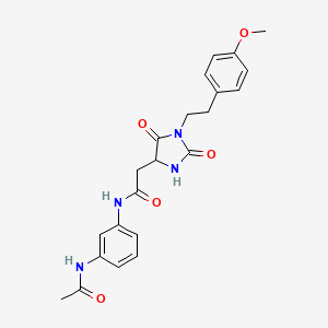 molecular formula C22H24N4O5 B10988151 N-(3-acetamidophenyl)-2-{1-[2-(4-methoxyphenyl)ethyl]-2,5-dioxoimidazolidin-4-yl}acetamide 