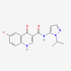 molecular formula C16H15FN4O2 B10988162 6-fluoro-4-oxo-N-[1-(propan-2-yl)-1H-pyrazol-5-yl]-1,4-dihydroquinoline-3-carboxamide 