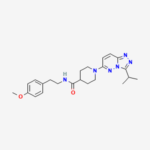 molecular formula C23H30N6O2 B10988178 N-[2-(4-methoxyphenyl)ethyl]-1-[3-(propan-2-yl)[1,2,4]triazolo[4,3-b]pyridazin-6-yl]piperidine-4-carboxamide 