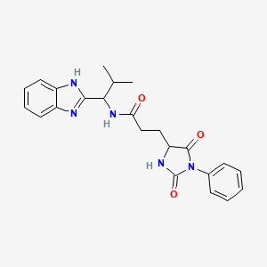 molecular formula C23H25N5O3 B10988187 N-[1-(1H-benzimidazol-2-yl)-2-methylpropyl]-3-(2,5-dioxo-1-phenylimidazolidin-4-yl)propanamide 