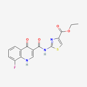 molecular formula C16H12FN3O4S B10988196 ethyl (2Z)-2-{[(8-fluoro-4-hydroxyquinolin-3-yl)carbonyl]imino}-2,3-dihydro-1,3-thiazole-4-carboxylate 