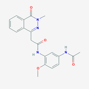 molecular formula C20H20N4O4 B10988197 N-[5-(acetylamino)-2-methoxyphenyl]-2-(3-methyl-4-oxo-3,4-dihydrophthalazin-1-yl)acetamide 