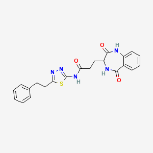 3-(2-hydroxy-5-oxo-4,5-dihydro-3H-1,4-benzodiazepin-3-yl)-N-[(2E)-5-(2-phenylethyl)-1,3,4-thiadiazol-2(3H)-ylidene]propanamide