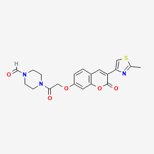 4-({[3-(2-methyl-1,3-thiazol-4-yl)-2-oxo-2H-chromen-7-yl]oxy}acetyl)piperazine-1-carbaldehyde