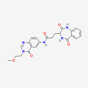 molecular formula C23H23N5O5 B10988224 3-(2,5-dioxo-2,3,4,5-tetrahydro-1H-1,4-benzodiazepin-3-yl)-N-[3-(2-methoxyethyl)-4-oxo-3,4-dihydroquinazolin-6-yl]propanamide 