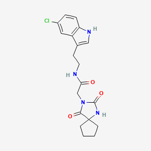 N-[2-(5-chloro-1H-indol-3-yl)ethyl]-2-(2,4-dioxo-1,3-diazaspiro[4.4]non-3-yl)acetamide