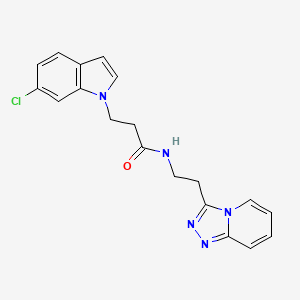 3-(6-chloro-1H-indol-1-yl)-N-[2-([1,2,4]triazolo[4,3-a]pyridin-3-yl)ethyl]propanamide