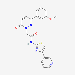 molecular formula C21H17N5O3S B10988271 2-[3-(3-methoxyphenyl)-6-oxopyridazin-1(6H)-yl]-N-[(2Z)-4-(pyridin-3-yl)-1,3-thiazol-2(3H)-ylidene]acetamide 