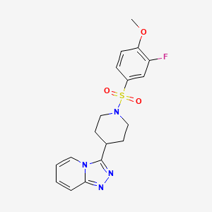 3-{1-[(3-Fluoro-4-methoxyphenyl)sulfonyl]piperidin-4-yl}[1,2,4]triazolo[4,3-a]pyridine