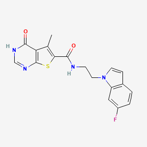 N-[2-(6-fluoro-1H-indol-1-yl)ethyl]-4-hydroxy-5-methylthieno[2,3-d]pyrimidine-6-carboxamide