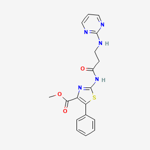 Methyl 5-phenyl-2-(3-(pyrimidin-2-ylamino)propanamido)thiazole-4-carboxylate