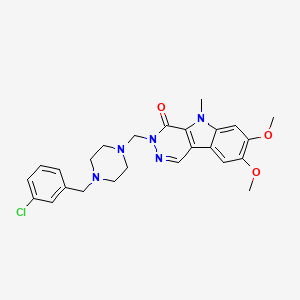 3-{[4-(3-chlorobenzyl)piperazin-1-yl]methyl}-7,8-dimethoxy-5-methyl-3,5-dihydro-4H-pyridazino[4,5-b]indol-4-one