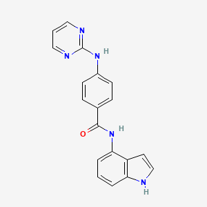 molecular formula C19H15N5O B10988329 N-(1H-indol-4-yl)-4-(pyrimidin-2-ylamino)benzamide 