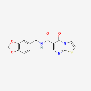 N-(1,3-benzodioxol-5-ylmethyl)-2-methyl-5-oxo-5H-[1,3]thiazolo[3,2-a]pyrimidine-6-carboxamide