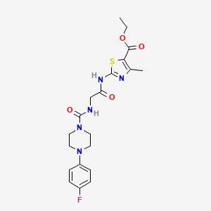 molecular formula C20H24FN5O4S B10988340 ethyl (2Z)-2-{[(Z)-N-{[4-(4-fluorophenyl)piperazin-1-yl]carbonyl}glycyl]imino}-4-methyl-2,3-dihydro-1,3-thiazole-5-carboxylate 