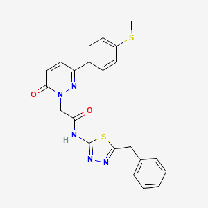 molecular formula C22H19N5O2S2 B10988346 N-[(2E)-5-benzyl-1,3,4-thiadiazol-2(3H)-ylidene]-2-{3-[4-(methylsulfanyl)phenyl]-6-oxopyridazin-1(6H)-yl}acetamide 