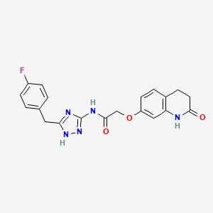 N-[5-(4-fluorobenzyl)-1H-1,2,4-triazol-3-yl]-2-[(2-hydroxy-3,4-dihydroquinolin-7-yl)oxy]acetamide