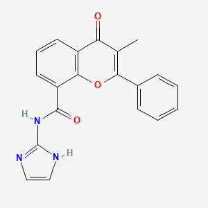 molecular formula C20H15N3O3 B10988393 N-(1H-imidazol-2-yl)-3-methyl-4-oxo-2-phenyl-4H-chromene-8-carboxamide 