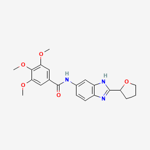 molecular formula C21H23N3O5 B10988395 3,4,5-trimethoxy-N-[2-(tetrahydrofuran-2-yl)-1H-benzimidazol-6-yl]benzamide 