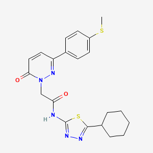 N-[(2E)-5-cyclohexyl-1,3,4-thiadiazol-2(3H)-ylidene]-2-{3-[4-(methylsulfanyl)phenyl]-6-oxopyridazin-1(6H)-yl}acetamide