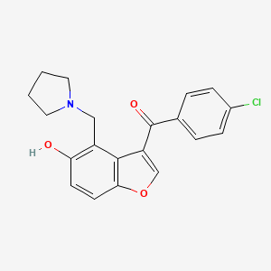 (4-Chlorophenyl)[5-hydroxy-4-(pyrrolidin-1-ylmethyl)-1-benzofuran-3-yl]methanone