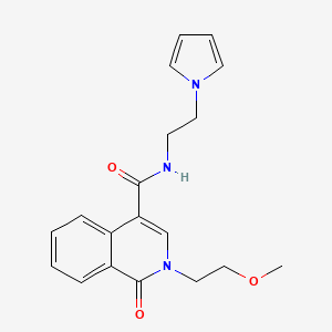 molecular formula C19H21N3O3 B10988414 2-(2-methoxyethyl)-1-oxo-N-[2-(1H-pyrrol-1-yl)ethyl]-1,2-dihydroisoquinoline-4-carboxamide 