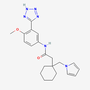 molecular formula C21H26N6O2 B10988419 N-[4-methoxy-3-(1H-tetrazol-5-yl)phenyl]-2-[1-(1H-pyrrol-1-ylmethyl)cyclohexyl]acetamide 