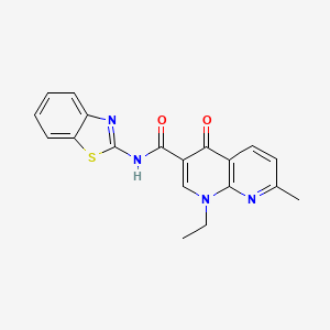 molecular formula C19H16N4O2S B10988430 N-[(2E)-1,3-benzothiazol-2(3H)-ylidene]-1-ethyl-7-methyl-4-oxo-1,4-dihydro-1,8-naphthyridine-3-carboxamide 