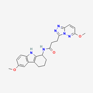 molecular formula C22H24N6O3 B10988431 N-(6-methoxy-2,3,4,9-tetrahydro-1H-carbazol-1-yl)-3-(6-methoxy[1,2,4]triazolo[4,3-b]pyridazin-3-yl)propanamide 