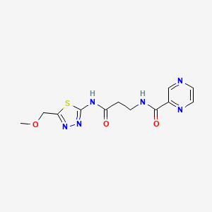 molecular formula C12H14N6O3S B10988433 N-(3-{[(2Z)-5-(methoxymethyl)-1,3,4-thiadiazol-2(3H)-ylidene]amino}-3-oxopropyl)pyrazine-2-carboxamide 