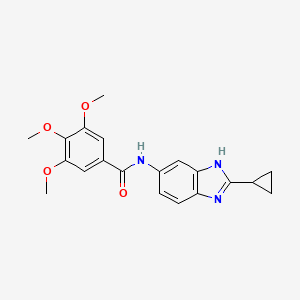 molecular formula C20H21N3O4 B10988436 N-(2-cyclopropyl-1H-benzimidazol-5-yl)-3,4,5-trimethoxybenzamide 