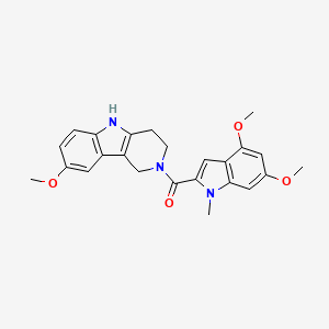 molecular formula C24H25N3O4 B10988443 (4,6-dimethoxy-1-methyl-1H-indol-2-yl)(8-methoxy-1,3,4,5-tetrahydro-2H-pyrido[4,3-b]indol-2-yl)methanone 